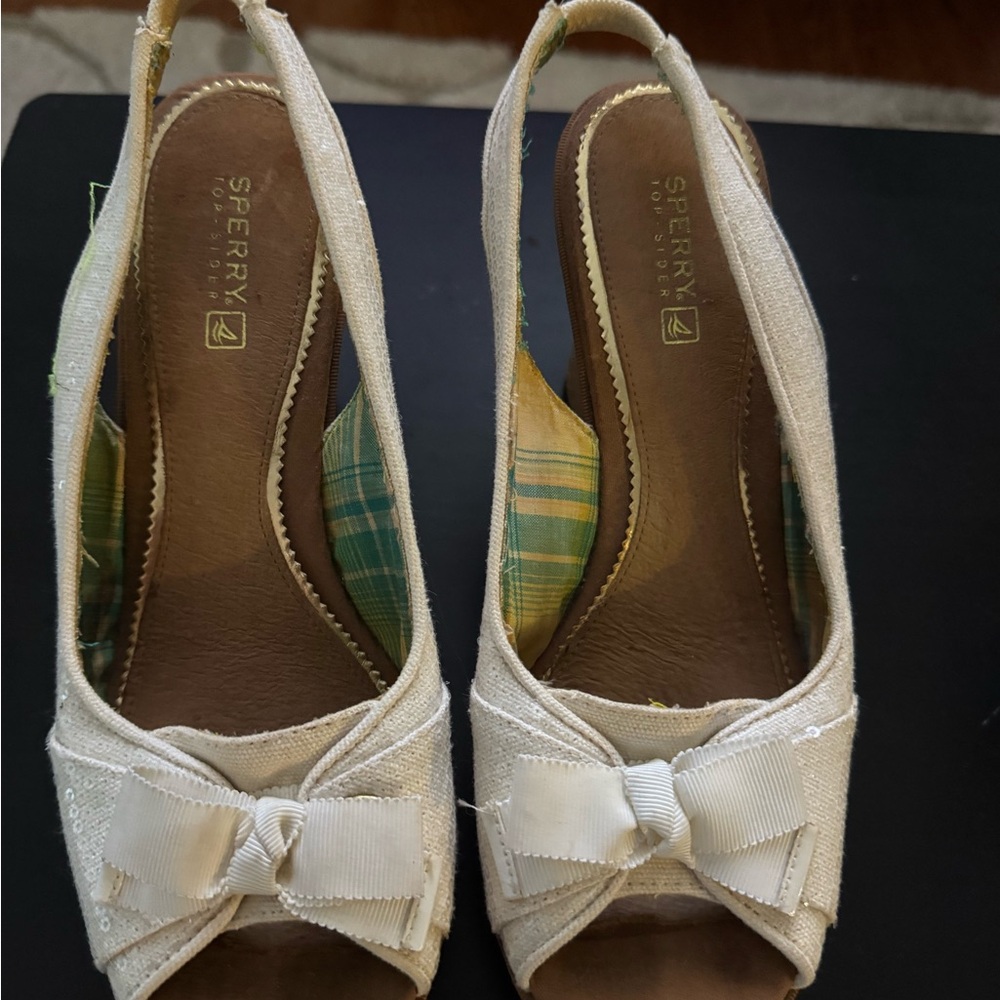 Sperry Women's Cream Espadrille Slingbacks